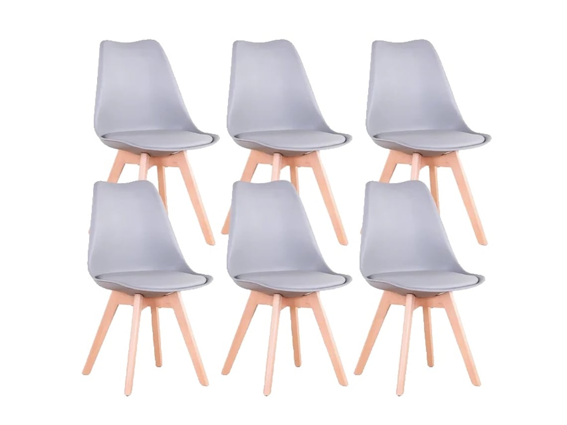 Cadeiras De Jantar, Assento Acolchoado, Couro Sintético,6pcs Oem