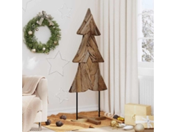 Vidaxl Árvore De Natal Castanho 151 Cm Madeira De Teca Maciça