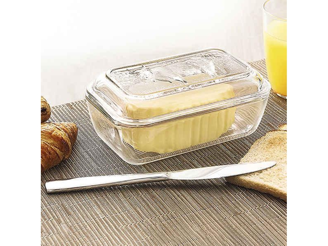 Manteigueira Luminarc Vaca Branco Vidro (17 x 7 cm)