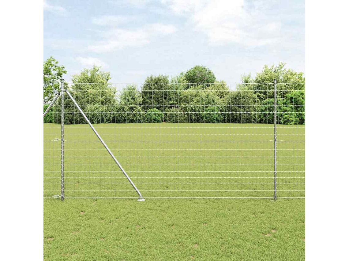 Vidaxl Cerca Euro Externa Com Espetos 10 X 1,5 M Aço Galvanizado Malha