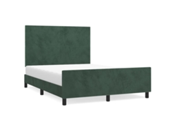Bed Frame With Headboard, Bed Frames With Headboards Vidaxl Verde Veludo (140 X 190 Cm)