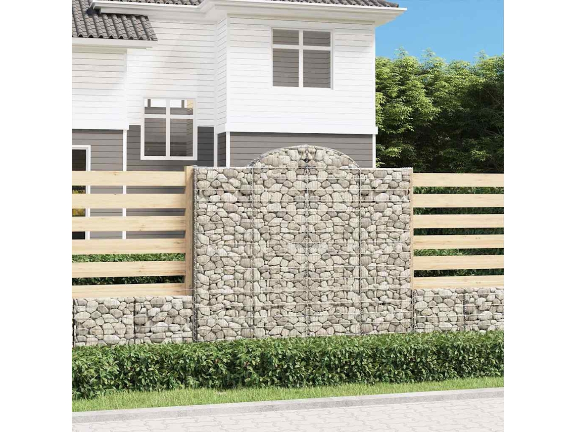 Vidaxl Cestos Gabião Arqueados 9pcs 200x50x180/200cm Ferro Galvanizado
