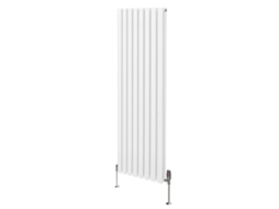 Radiador Vertical De Colunas Ovais Branco 1600x480mm Em Aço Carbono Com Válvulas Termostáticas Cromadas, Elevada