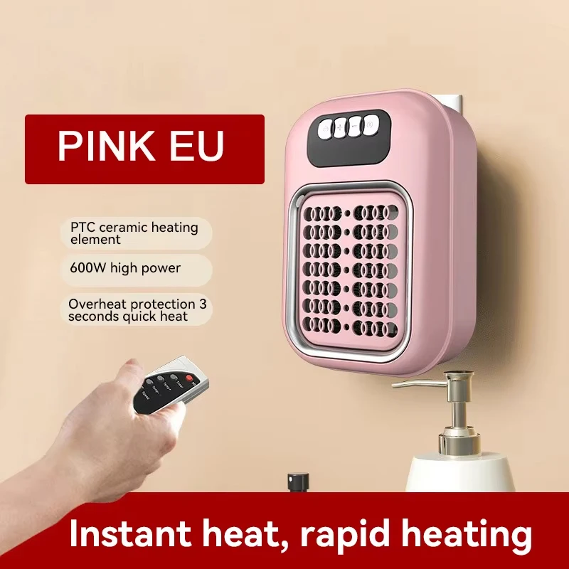 (rosa Ue) Aquecedor Elétrico, De Tomada, Eletrodoméstico, Com Aquecimento Rápido E Programado