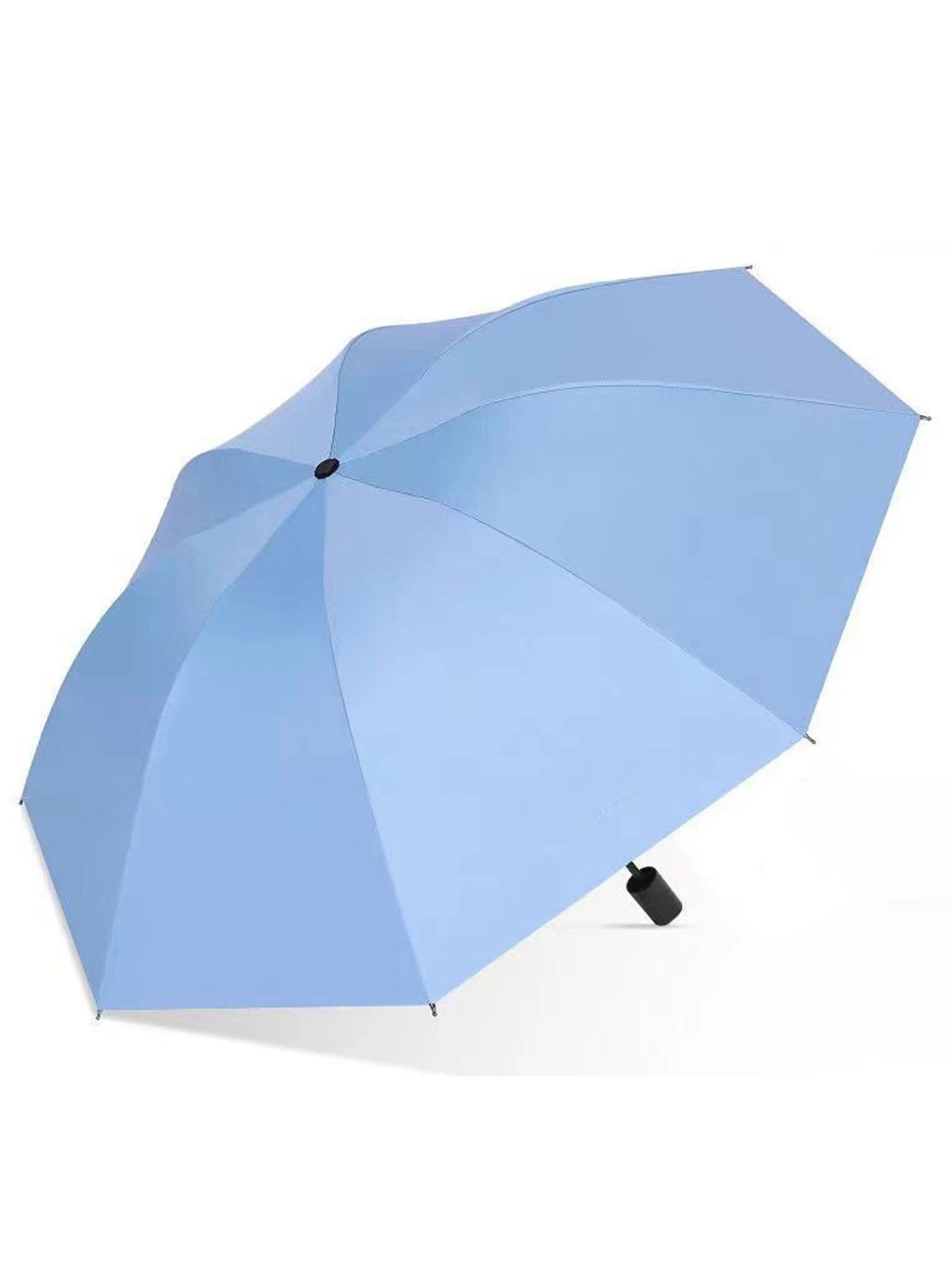 Guarda chuva MDUG manual resistente, 8 varetas de borracha, UV (azul celeste)