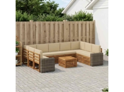 Vidaxl Conjuntos De Sofás Com Almofada 10 Pcs Natural E Bege