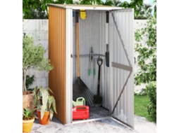 Vidaxl Abrigo De Jardim Castanho 118,5x97x209,5 Cm Aço Galvanizado