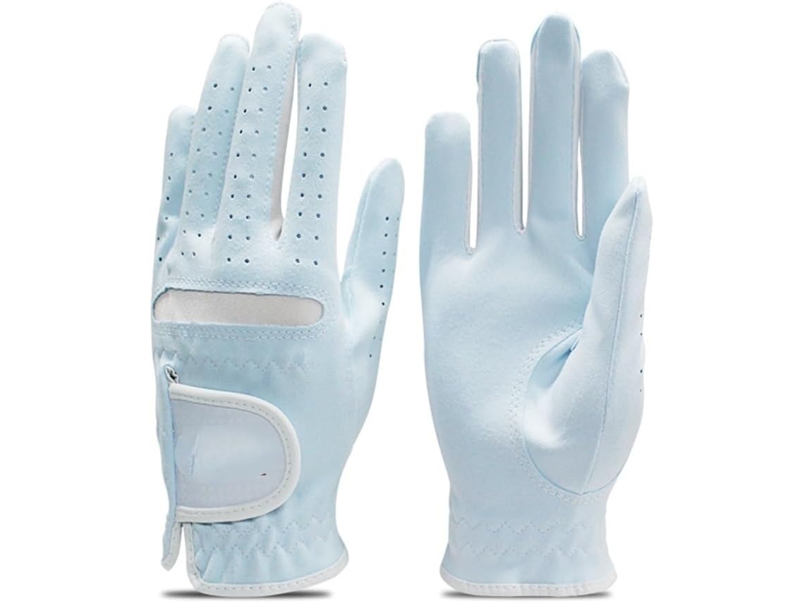 Luvas de Golfe, 1 Par de Luvas de Golfe Femininas, para Mão Esquerda e Direita, Respiráveis, Azuis e Rosas, em