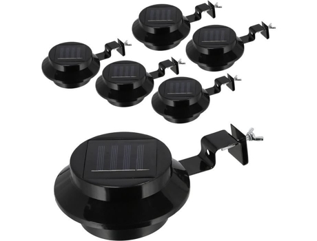 Conjunto De 6 Lâmpadas Solares Para Calha Em Plástico 12 X 6 X 12 Cm Em Ferro Iluminação De Calha Externa (1 Lote J3663 Sanag