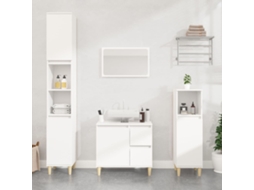 3 Pcs Conjunto Mã³veis Banheiro Madeira Processada Branco DKD HOME DECOR