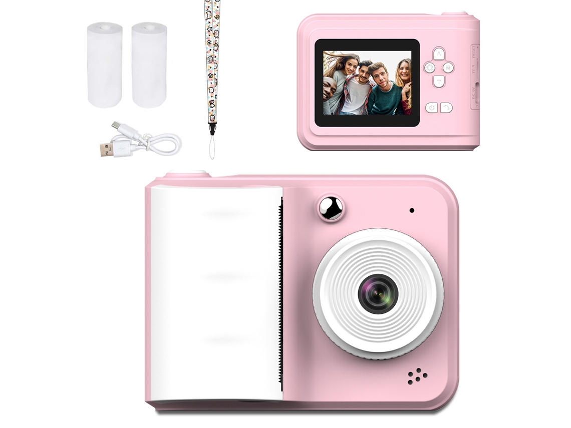 Câmera Instantânea 1080p para Crianças, Câmera Infantil Portátil com Recursos Hd, Inclui Papel Fotográfico e Cordão CZHHMART (rosa)