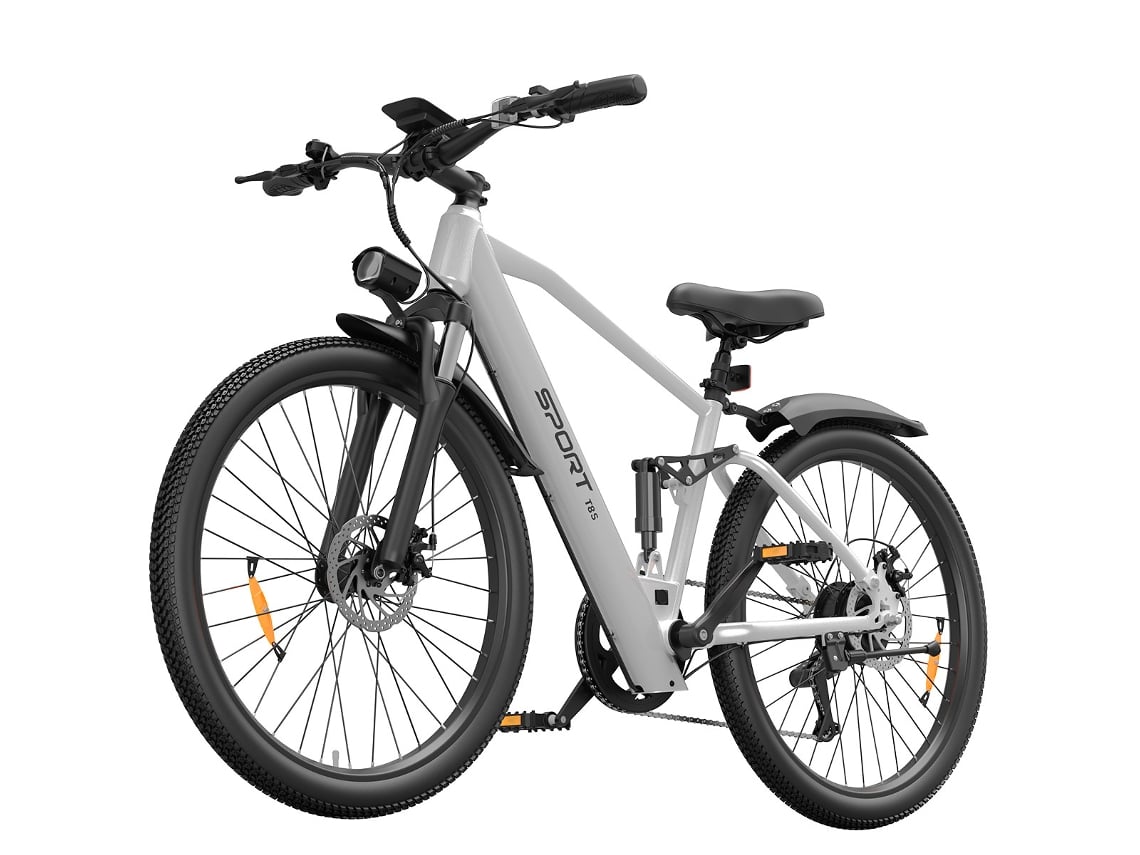 Bicicleta Elétrica T8s Com Suspensão Total, Caixa De Velocidades Shimano De 7 Velocidades E Pneus De 26 Polegadas.