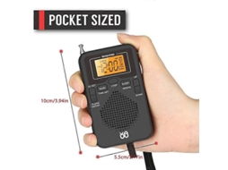 Rádio portátil mini meteorológico, LCD, despertador GOKOCO