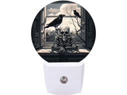 Luminária de parede noturna com plugue, Um Corvo No Peito Da Janela, Luzes noturnas de LED com sensor de luz, Luz branca