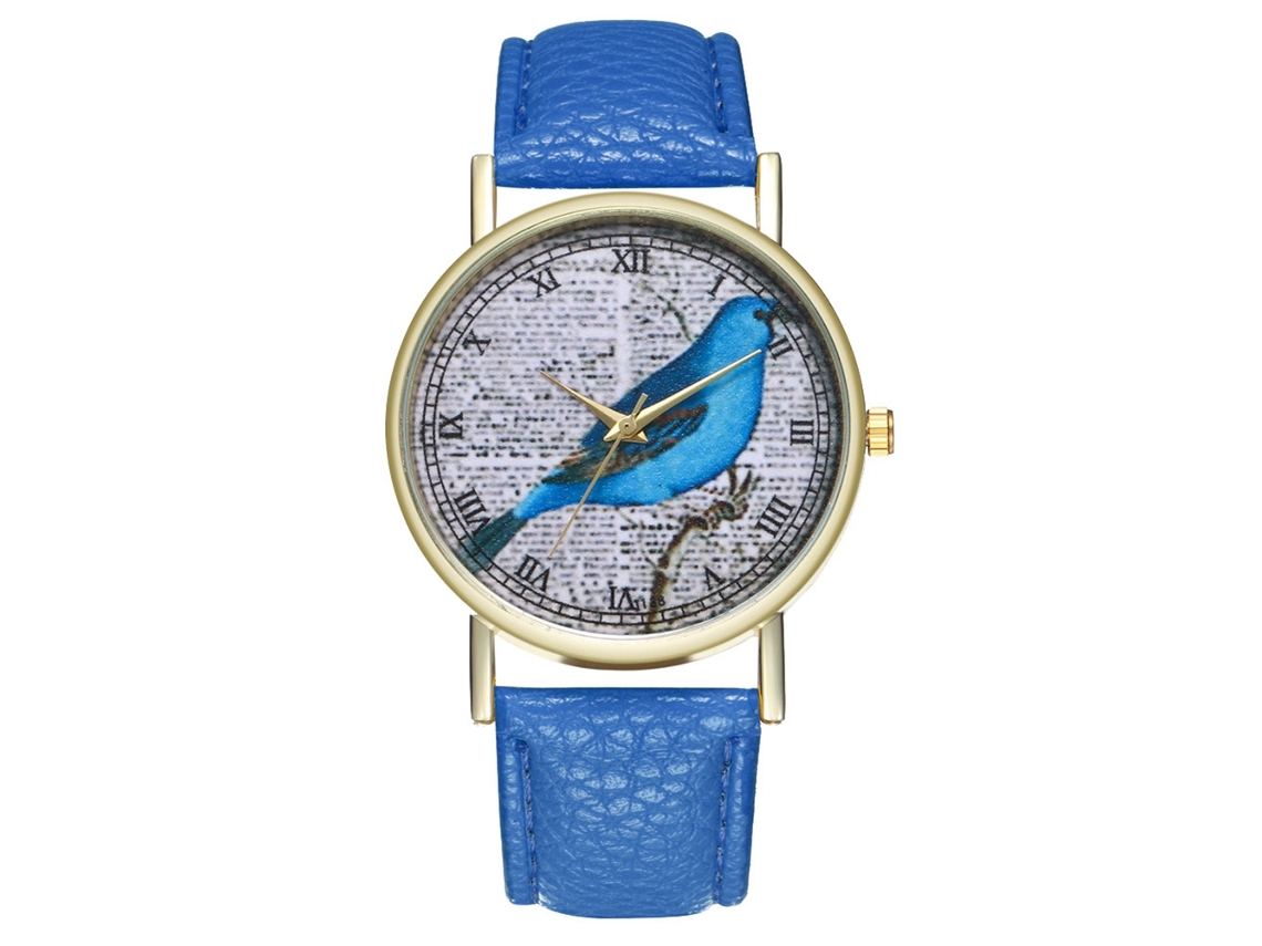 Relógio de pulso analógico em aço, quartzo, estilo casual, azul royal, modelo T138-a