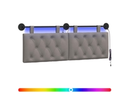 Conjunto 1 Cabeceira Suspensa Vidaxl Castanho-acinzentado Tecido (150 X 55 X 7 Cm)