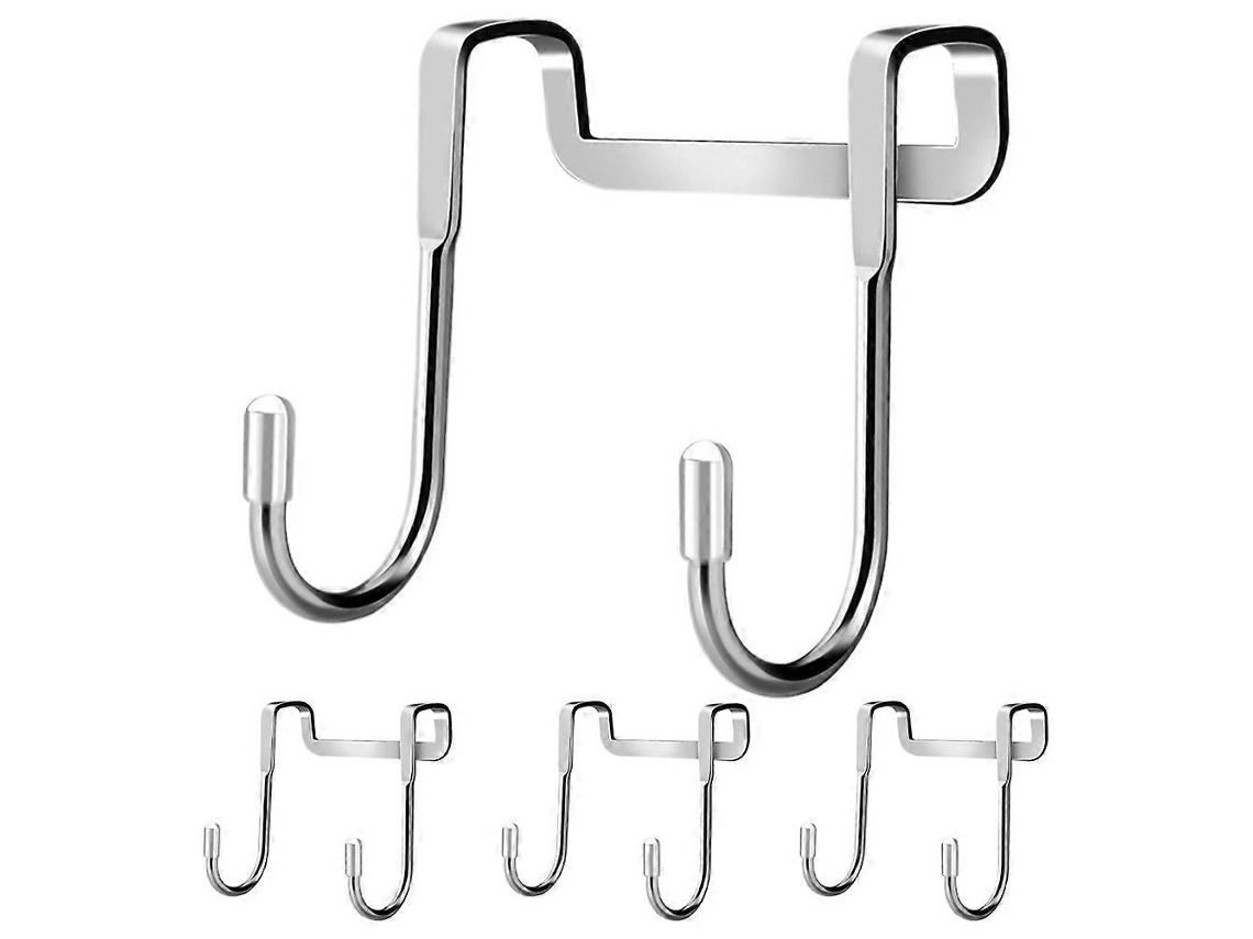 4 Peças Sobre O Gancho Da Porta Ganchos Duplos Para Toalhas De Banho Organizador Cabide Acessórios De Rack Aquaforge