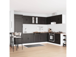 Vidaxl Gabinete Base Para Pia Porto 2 Unid. Preto 80 X 46 X 81,5 Cm