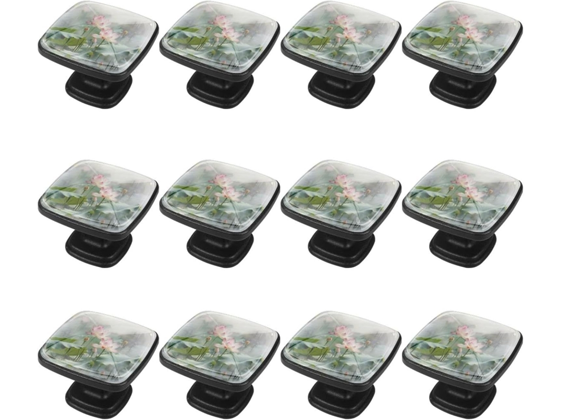 Puxadores Quadrados Para Gavetas De Cômoda, Puxadores Para Armários De Cozinha, 12 Peças, Estampa Incrível De Lagoa