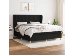 Vidaxl Cama Com Molas/colchão 180x200 Cm Tecido Preto
