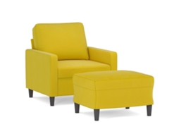 Sofa Chair With Footstool, Sofa Chairs With Footstools Vidaxl Amarelo Veludo (n/a)