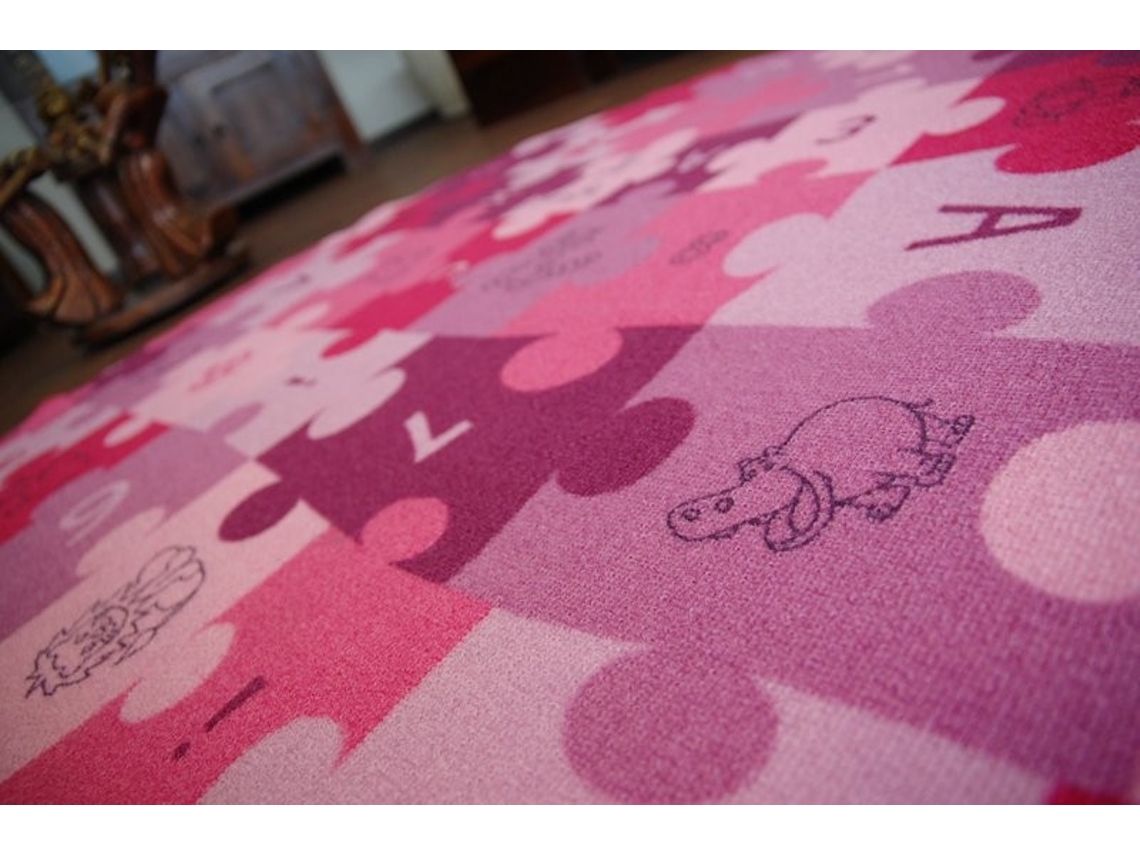 Tapete Infantil Puzzle Roxo Redondo (circulo 170 cm)