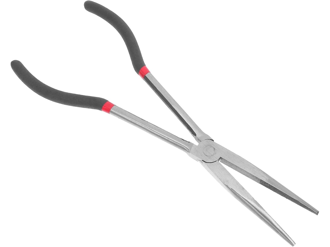 Alicate De Bico Longo De 280 Mm Em Aço Carbono Preto Para Trabalhos De Precisão | Cabos Em