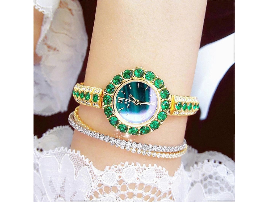 Lurelia Relógio Feminino Fa1698 Quartzo, 26 Mm, Vidro Temperado, Verde, Impermeável