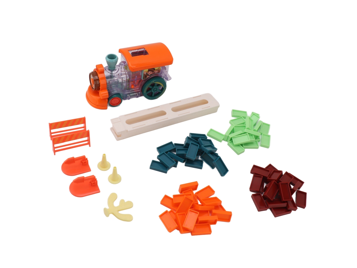Brinquedo Trem Elétrico Blocos Coloridos Melhora Coordenação Automático