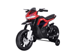 Motocicleta Elétrica 6v 25w 3km/h Para 3-6 Anos, Luz E Som, Rodas Removíveis, 30kg, Vermelha
