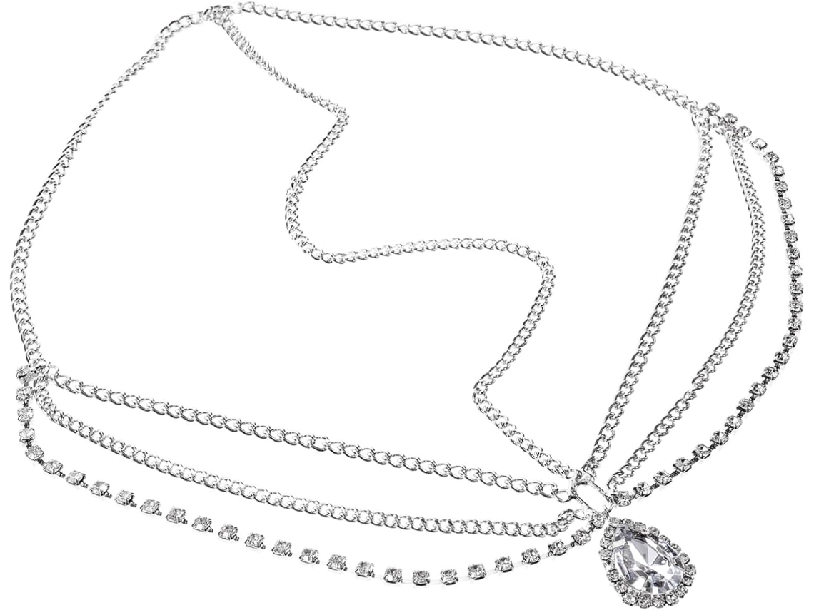 Corrente De Cabelo Feminina Com Strass Para Baile De Formatura E Estilo Country.
