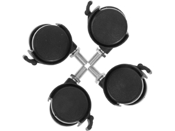 Conjunto De 4 Rodas Nylon E Metal Com Freio Para Vasos Flores, Pretas