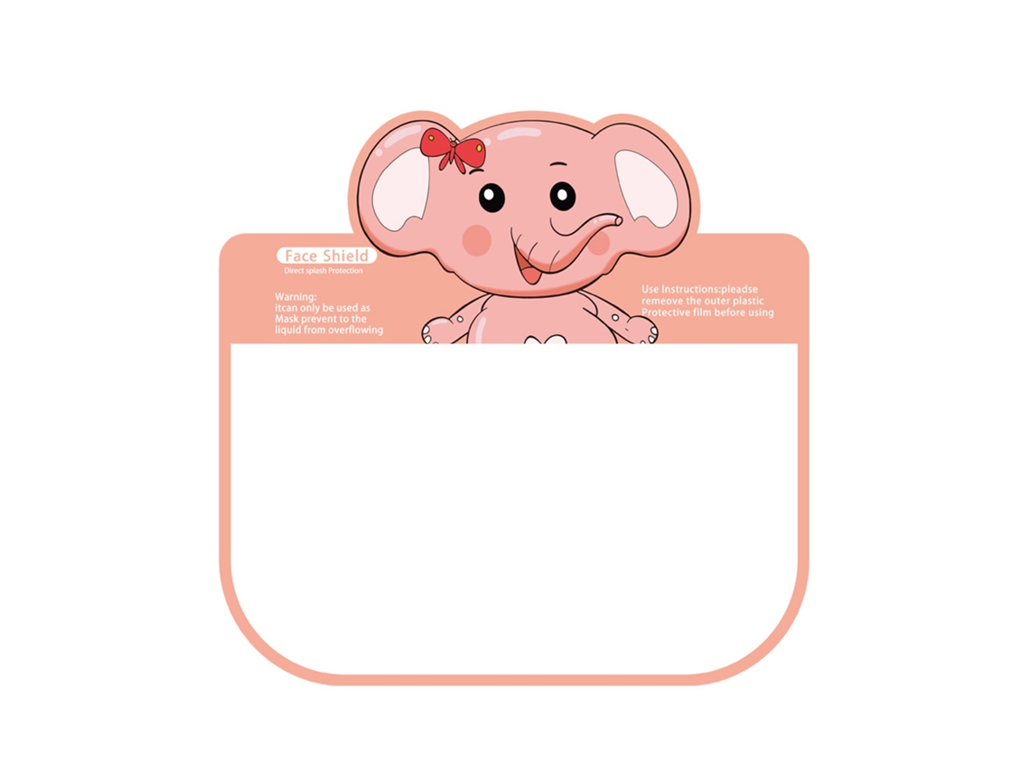 Protetor Facial Infantil Pet Transparente Cute Elefante