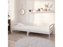 Vidaxl Sofá-cama Com Colchão 90x200 Cm Pinho Maciço Branco