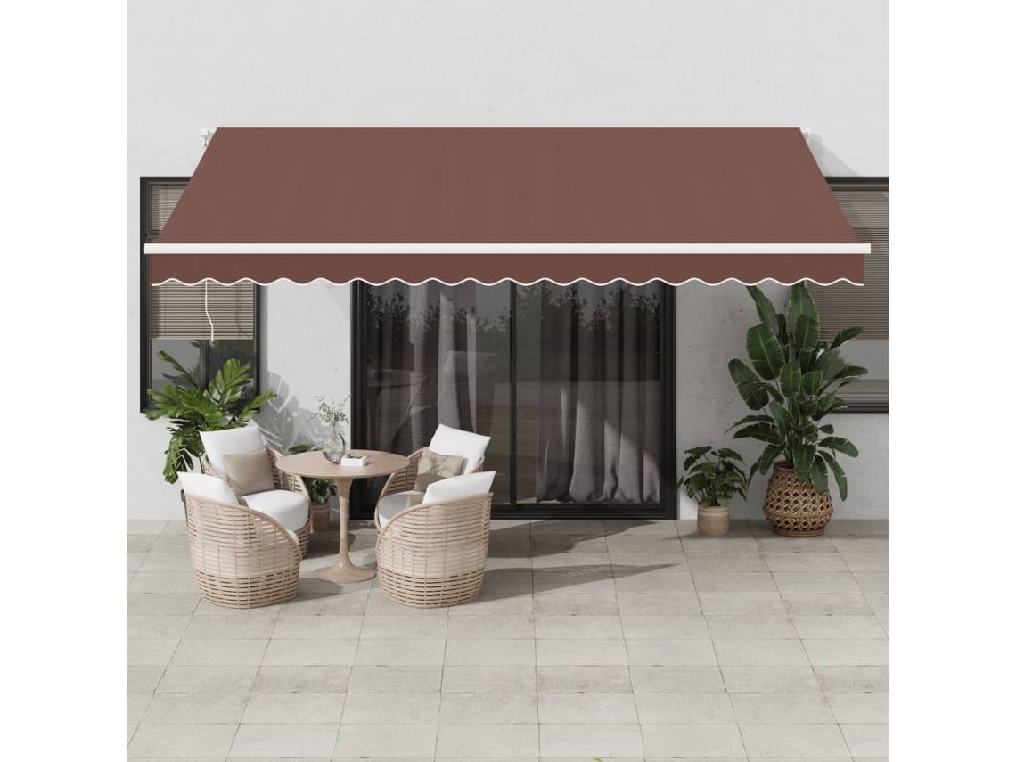 Vidaxl Toldo Retrátil Manual 450x350 Cm Castanho
