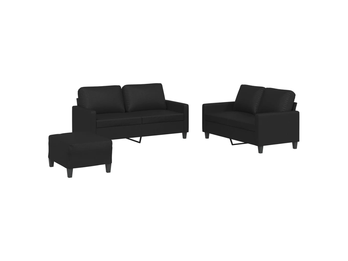 Sofa Set, Sofa Sets Vidaxl Preto Couro Artificial (n/a)