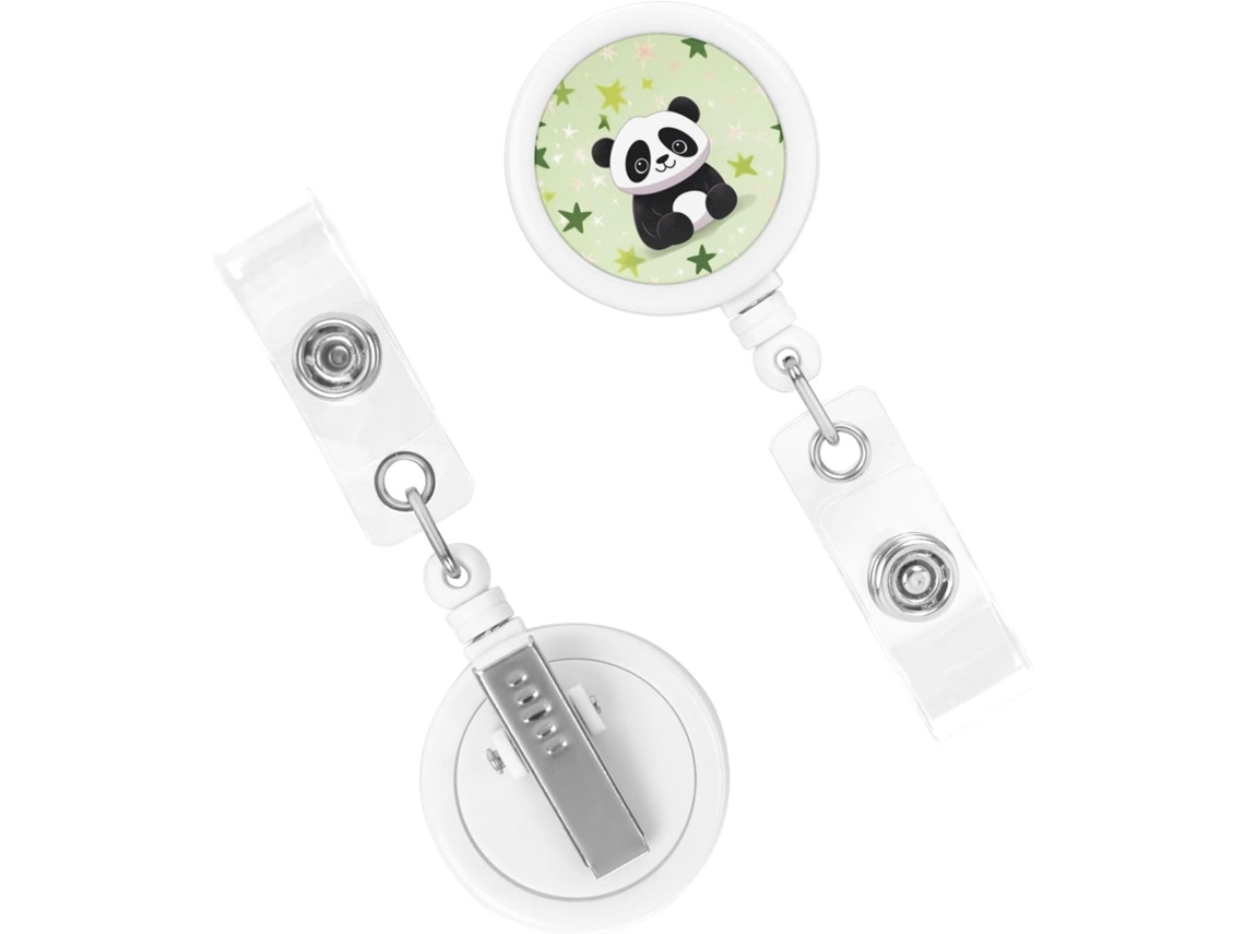 Porta Crachá Retrátil, Porta Crachás Retrátil Resistente, Porta Crachá Com Estampa De Panda E Estrela