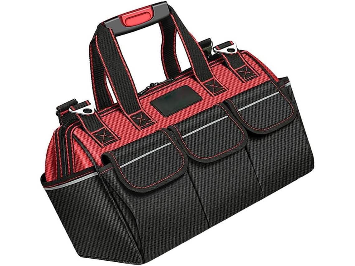 Bolsa impermeável e resistente ao desgaste para ferramentas de trabalho em projetos de construção.