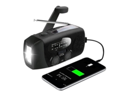 Rádio de Manivela com Células Solares e Lanterna, Bateria Externa de 2000mah AQUAFORGE