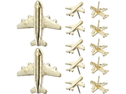 Healifty Conjunto De 36-alfinetes Avião Em Metal Dourado Para Prancheta