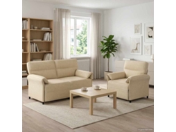 Vidaxl Conjunto De Sofás 2 Unid. Creme Tecido