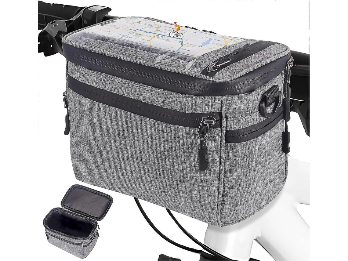 Omni-bolsa Isolada Para Guidão De Bicicleta Com Tela Táctil Tpu 7,5" 5l Armazenamento Amplo Acessórios Para Bicicleta Viagens Gris