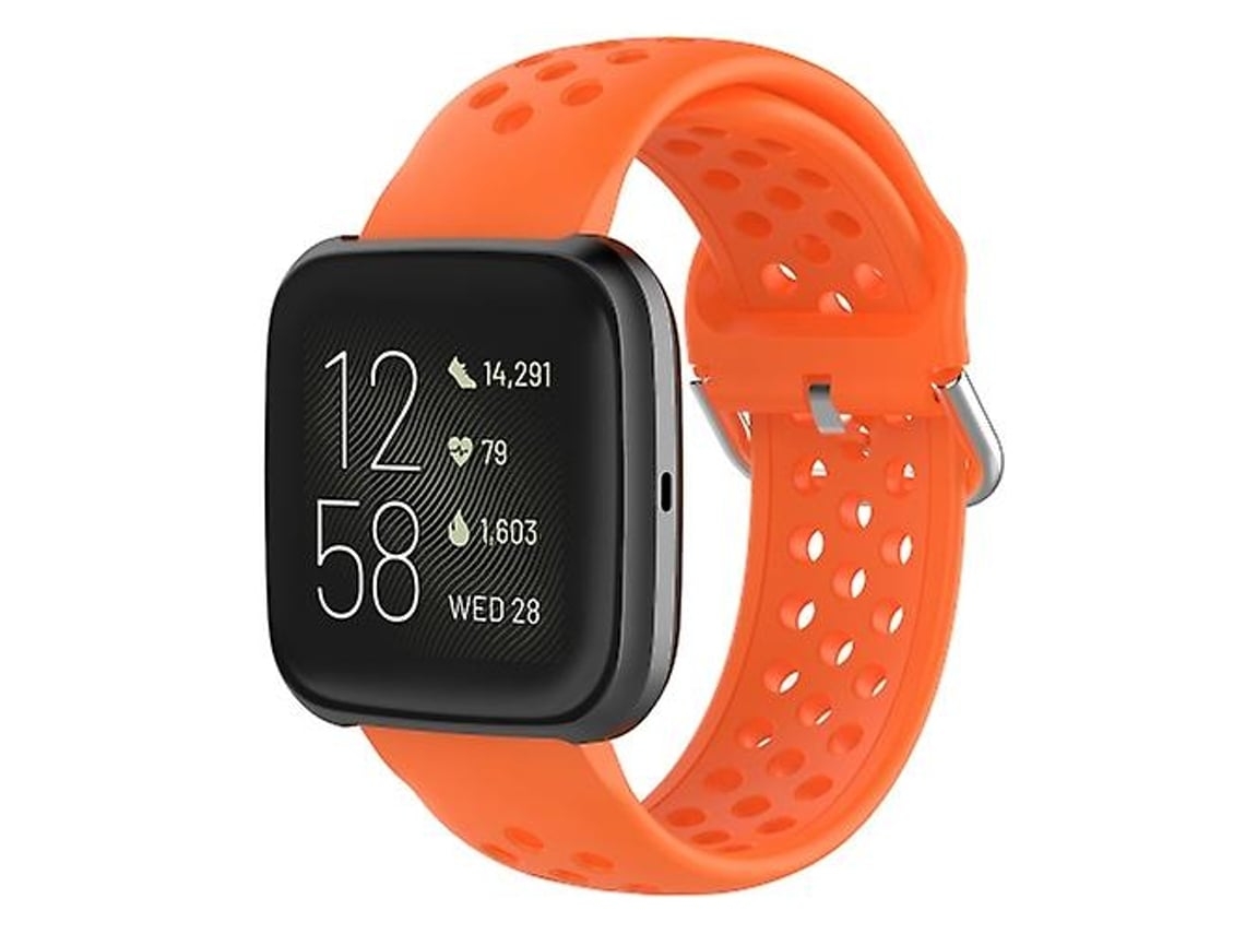 Bracelete Para 23mm Fitbit Blaze / Fitbit Versa 2 Universal Sport Silicone Watch Band Laranja Ushion