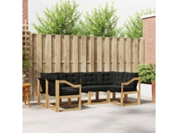 Vidaxl Conjunto De Sofás Para Exterior 6 Pcs Branco E Preto