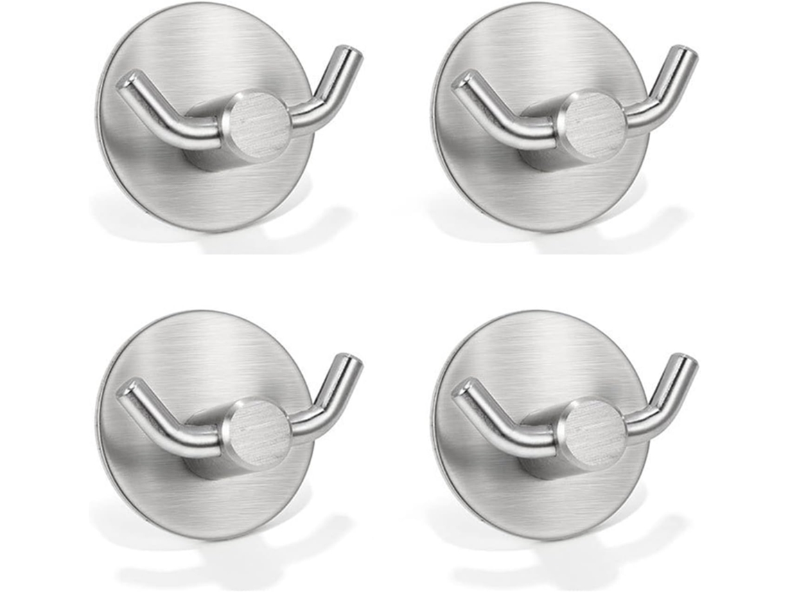 Lurelia Conjunto 4 Ganchos Autoadesivos, Em Aço Inoxidável, Para Toalhas, Roupas E Chapéus