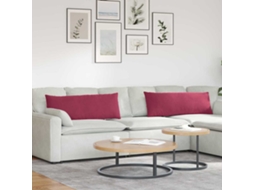 Vidaxl Travesseiros De Sofá 2 Pcs Vinho Vermelho 120 X 40 Cm