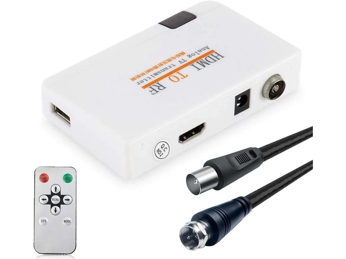 1080p Hdmi Para Rf Coaxial Vhf Adaptador Conversor Compat Ps5/ps4/xbox/nintendo Switch/vcr/dvd/roku/fire Stick/stb Plug Play Bestvite