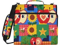 Chic Collage Organizer Colar 3 Argolas de 1, 5 Polegadas Com Alça, Bolsas Diversas, Ideal Estudantes Do Ensino