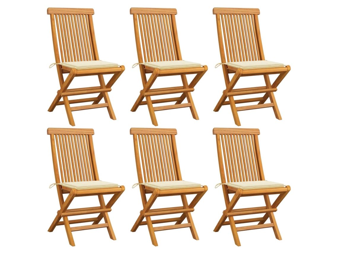 Folding Chair, Folding Chairs Vidaxl Creme Teca (n/a)
