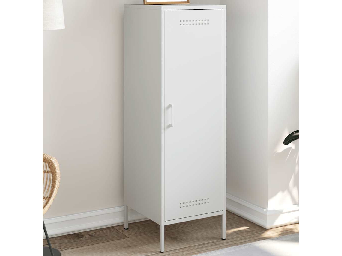 Vidaxl Aparador Alto 36x39x113 Cm Aço Branco